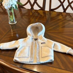 Patagonia gray Sherpa Baby Hoodie